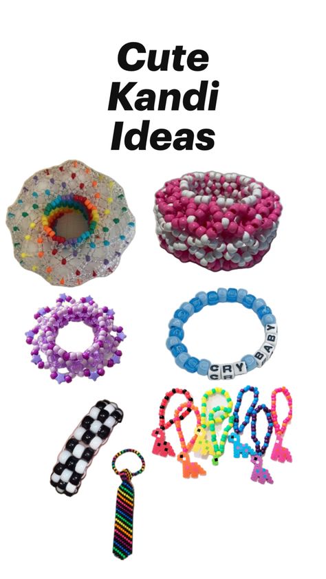 Types Of Bracelets, Kandi Inspo, Diy Kandi, Kandi Kid, Kandi Ideas, Kandi Patterns, Kandi Bracelets, Ladder Stitch, Scene Kids