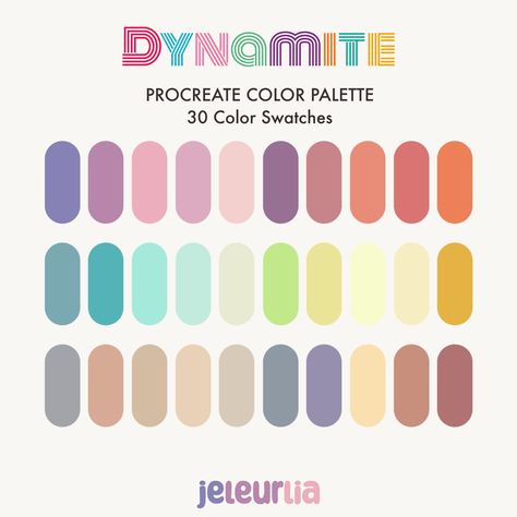 Color Palette For Coloring, Winx Club Color Palette, Kpop Color Palette, Bts Color Palette, Color Pallets Aesthetic, Candy Color Palette, 12 Color Palette, Procreate Palette, Bts Dynamite