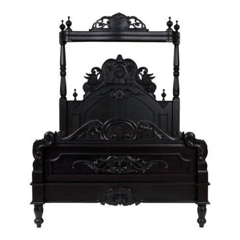 Every home needs some sort of furniture. Unless you are a hermit sitting in your room, staring at the computer screen 24/7 with no one around, no one comin Gothic Cabin, Masculine Furniture, Gothic Bed, Victorian Bed, Gothic Bedroom, Black Bed, Gorgeous Bed, Beautiful Bed, Gothic Furniture