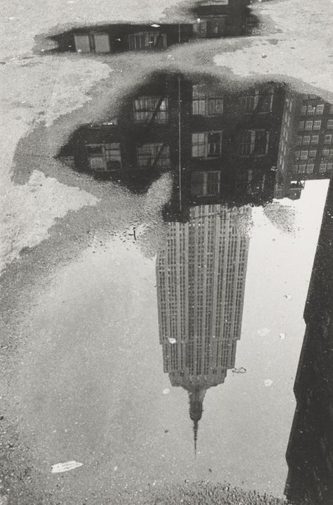 Puddle, New York; André Kertész (American, born Hungary, 1894 - 1985); New York, New York, United States; negative 1967; print 1970s; Gelatin silver print; 24.8 x 16.8 cm (9 3/4 x 6 5/8 in.); 84.XM.193.41; Copyright: © Estate of André Kertész Andre Kertesz, Photography Street, Getty Museum, Great Photographers, Grand Palais, Ideas For, Urban Photography, Bw Photo, Photojournalism