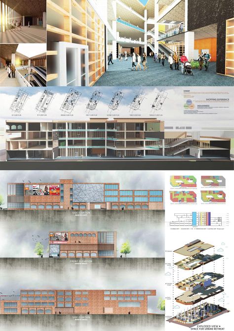 SHOPPING MALL DESIGN :: Behance Shopping Mall Case Study, Shopping Mall Architecture Concept, Shopping Mall Design, Shopping Mall Architecture, Exploded View, Spatial Design, Mall Design, Study Architecture, Architecture Ideas