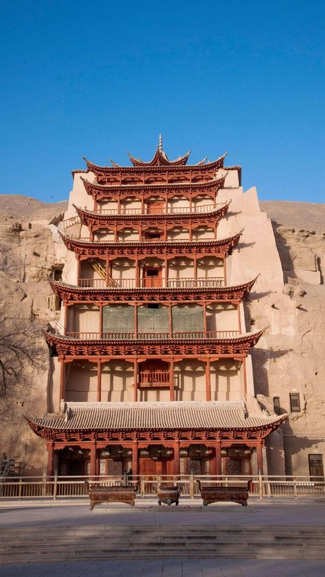 Dunhuang,Gansu Province,China Town Layout, Castle Layout, Asia Continent, Dunhuang, Asian Architecture, Chinese Architecture, China Travel, Travel Inspo, Asia Travel