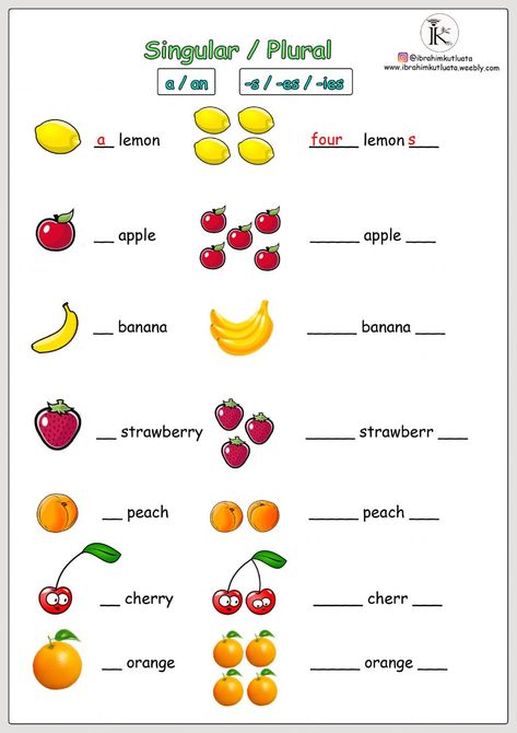 One Many English Worksheet, Fruits Worksheet For Grade 1, One And Many Worksheet For Kindergarten, Grade 2 Learning Activities, English Grade 2 Worksheets, Fruit Worksheets For Kids, Fruits Worksheets For Kids, Fruit Worksheet, Grade 2 Worksheets