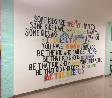 Classroom Quotes Kindergarten, High School Hallway Ideas, Classroom Hallway Display, In This Classroom We, Keep The Quote Classroom, School Hallway Ideas, Classroom Quotes For Wall, Painted Classroom, Classroom Wall Quotes