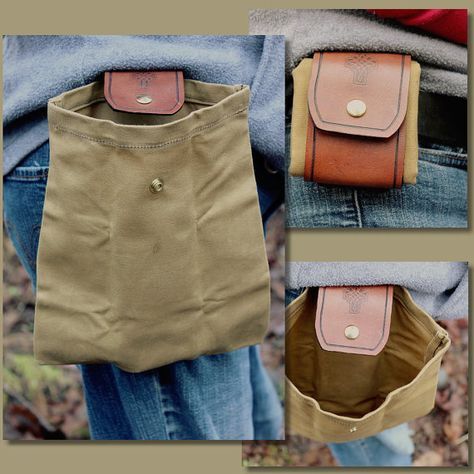 Foraging Pouch, Diy En Cuir, Bush Craft, Army Fatigue, Bushcraft Gear, Cloth Pouch, Bushcraft Camping, Big Bag, Survival Tools