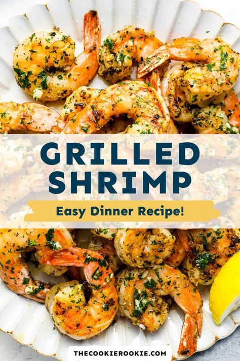 Grilled Shrimp Recipe - The Cookie Rookie® Grilled Shrimp Recipes On Grill, Shrimp Barbecue Recipes, Shrimp On The Grill Recipes, Shrimp Grilled Recipes, Shrimp Summer Rolls, Grilled Shrimp Recipe, Frozen Cooked Shrimp, Spicy Grilled Shrimp, Savory Appetizers