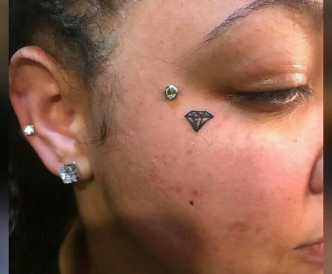 111 Face Tattoo, Diamond Face Tattoo, Checkmate Tattoo, Small Face Tattoos, Ace Tattoo, Face Tats, Diamond Tattoos, Forearm Sleeve Tattoos, Tattoos For Women Flowers