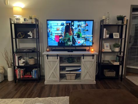 Bookshelves decor tv stand Bookshelf Tv Stand Bookcases, Tv Between Two Bookcases, Book Shelf And Tv Stand, Tv Stand With Shelves On Side, Book Shelves Next To Tv, Tv Stand And Bookshelves, Bookcase Next To Tv, Tv With Bookshelves On Each Side, Tv Stand With Bookshelves On Side