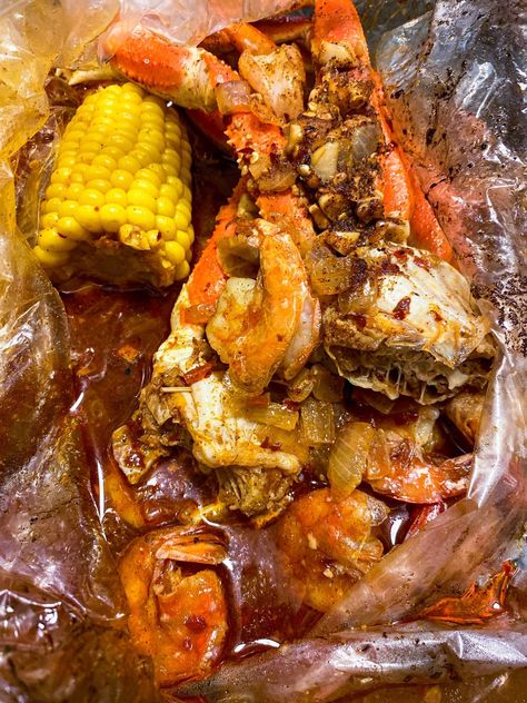 Garlic Butter Seafood Boil - Razzle Dazzle Life Seafood Boil On Grill, Seafood Boil Bags In Oven, Individual Seafood Boil Bags, Crafty Crab Boil Recipe, Seafood Bag Boil Recipe, Seafood Boil Bag Recipes, Seafood Sauce Recipe Garlic Butter, Seafood Boil In A Bag In Oven, Seafood Boil For 2