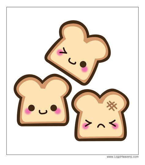 Bread Drawing, Kawaii Bread, Bread Illustration, Doodles Kawaii, 귀여운 음식 그림, Arte Do Kawaii, Kawaii Faces, Cute Food Drawings, Free Illustration