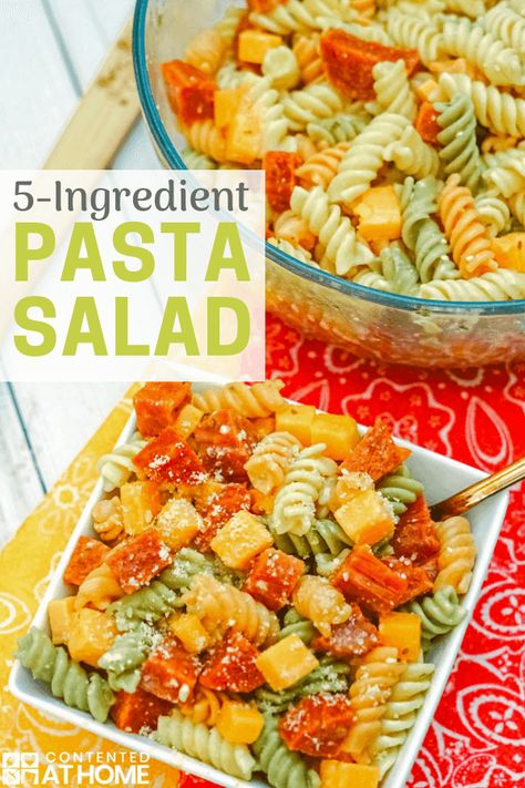 5-Ingredient Pasta Salad with Italian Dressing makes a quick and easy side dish for almost any kind of meal. There are dozens of different ways to make pasta salad, but if you want to keep things simple while still enjoying plenty of flavor, you can't beat this classic pasta salad recipe. #recipe #pastasalad 5 Ingredient Pasta, Pasta Salad With Italian Dressing, Classic Pasta Salad, Pasta Salad Ingredients, Cold Pasta Salad Recipes, Salad Recipes Healthy, Easy Pasta Salad Recipe, Cook Out, Cold Pasta Salad