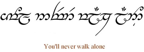 Elvish script tattoo from Lord of the Rings "You'll never walk alone" Elvish Symbols, Lotr Elvish Tattoo, Lotr Cookies, Elvish Words, Elvish Writing, Elvish Tattoo, Elvish Script, Tolkien Tattoo, Elvish Language