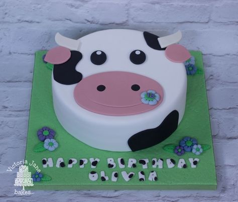 Cow Face Cake Cow Face Cake, Cow Birthday Cake, Boys First Birthday Cake, Cow Birthday Parties, Face Cake, Cow Cakes, Baked With Love, Cake Templates, Farm Cake