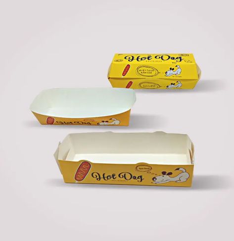 Custom Hot Dog Boxes | Custom Hot Dog Packaging Boxes Hot Dog Box Packaging, Hotdog Sandwich, Dog Holder, Sandwich Packaging, Food Box Packaging, Dog Box, Custom Printed Boxes, Food Packaging Design, Recipe Box