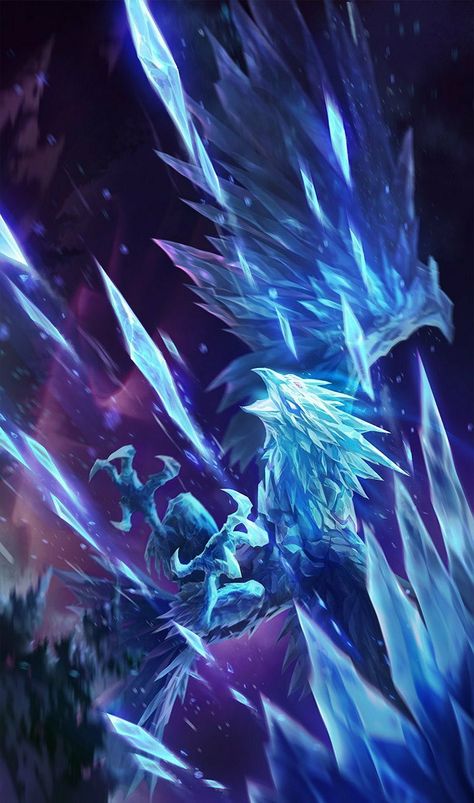 Ice Bird Fantasy Art, Ice Magic Art, Phoenix Wallpaper, Phoenix Artwork, Ice Powers, Ice Magic, Ice Dragon, Ice Art, Super Powers Art