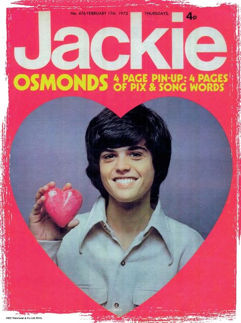 Jackie magazine Donny Nostalgic Books, 70s Nostalgia, Song Words, Childhood Memories 70s, Donny Osmond, Girls Magazine, Pop Posters, Teen Magazine, A Best Friend