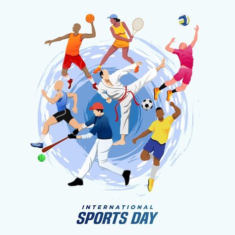 Sports Day Background, International Sports Day, Sports Day Banner, Sports Day Poster, Sports Illustrations Art, Dance Party Decorations, Sports Illustrations Design, Sports Background, Army Drawing