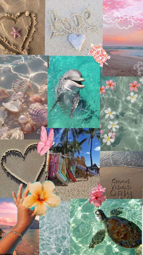 Beachy Wallpapers, Beach Wall Collage, Whatsapp Wallpaper Cute, Cute Summer Wallpapers, Wallpaper Iphone Summer, Pretty Landscapes, Summer Backgrounds, Preppy Wallpaper, Beach Wallpaper