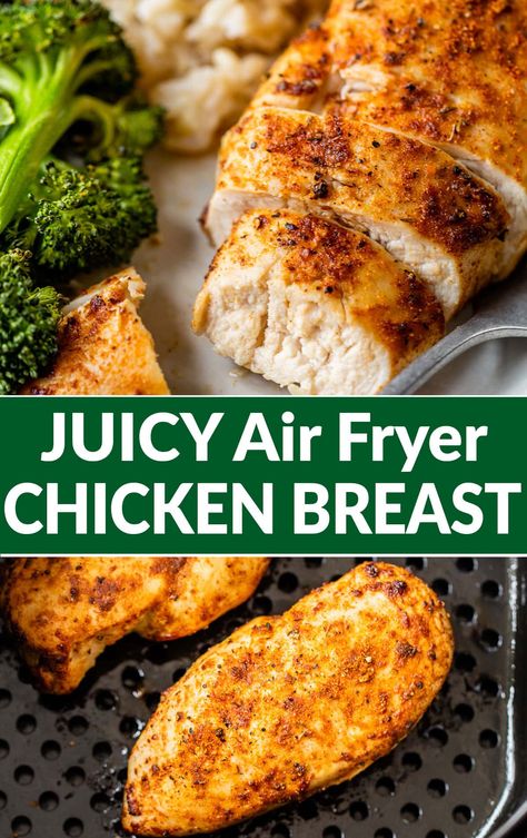 Juicy and tender air fryer chicken breast! This easy and quick method for healthy chicken breast is perfect every single time. No more dry, boring, or bland chicken! Perfect for salads, pastas, pizzas, sandwiches, stir fries, and more! #wellplatedrecipes #chickenbreast #airfryer #airfryerchicken #easychickendinner Air Fryer Chicken Breast, Juicy Chicken Breast, Easy Chicken Breast, Fried Chicken Breast, Air Fryer Recipes Chicken, Cook Chicken, Air Fryer Dinner Recipes, Choppy Hair, Baked Chicken Breast