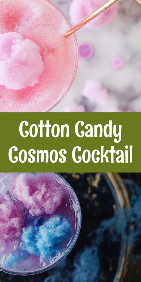 Preparing the Cotton Candy Cosmos cocktail brought back fond memories of summer gatherings with family. My partner and I shared laughter as the vibrant colors swirled, and the sweet aroma filled the air, creating a magical moment to cherish. Cotton Candy Cosmo, Candy Inspired Cocktails, Cosmos Cocktail, Cotton Candy Martini, Bloomin Apples, Cotton Candy Drinks, Cotton Candy Cocktail, Cosmo Cocktail, Sherbet Punch