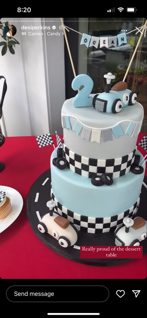 2 Fast Birthday Cake, Two Fast Cake, 2 Fast 2 Curious, Two Fast Two Furious, Two Fast Two Curious, Two Fast Party, Vintage Race Car Birthday, Vintage Car Birthday, Racing Cake