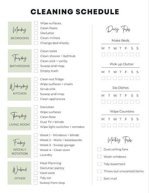 Workout Tracker Printable Adult Cleaning Schedule, Checklist 2024, Chore Chart For Adults, Editable Cleaning Checklist, Deep Clean Checklist, Bedroom Cleaning Checklist, Cleaning Lists, Bedroom Cleaning, Chore Schedule