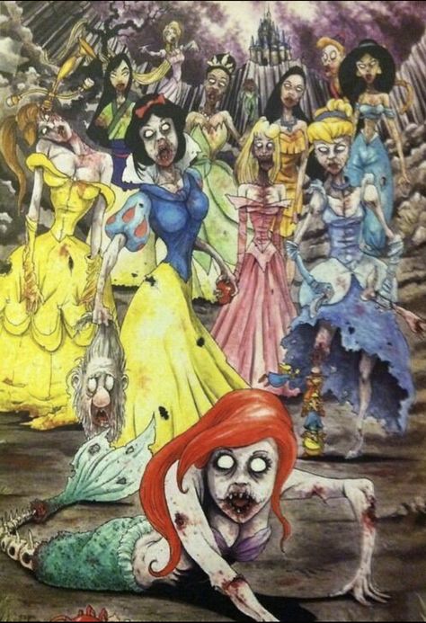 Disney Princess Zombie, Creepy Disney, Twisted Princesses, Princes Disney, Zombie Princess, Zombie Walk, Zombie Disney, Chelsea Handler, Images Disney