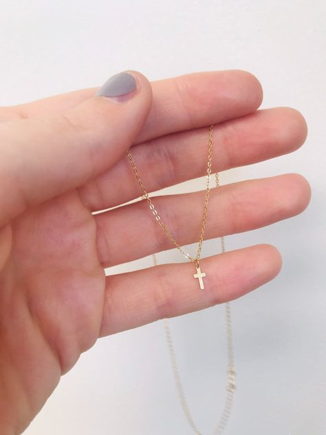 Minimalist jewelry for every occasion find it on Amazon. Dainty Christian Necklace, Small Cross Necklace Gold, Little Cross Necklace, Minimal Cross Necklace, Tiny Gold Cross Necklace, Simple Christian Jewelry, Christian Necklace Aesthetic, Mini Cross Necklace, Cute Christian Jewelry