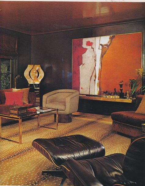 a moody, sensual living room                                                                                                                                                                                 More 70s Interior Design, 80s Interior, 70s Interior, 1970s Decor, Retro Interior Design, 70s Home, 70s Decor, Interior Vintage, 70s Home Decor