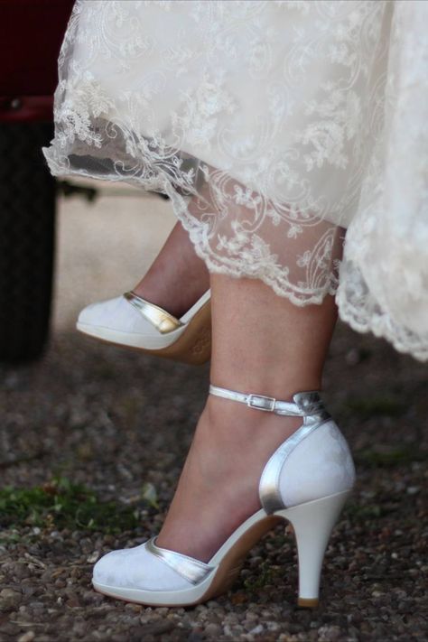 silver wedding shoes low heel bridesmaid