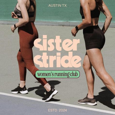 SISTER STRIDE 🏃🏻‍♀️🏃🏻‍♀️a women’s running club! I’m more of a weights gal myself but if I ever joined a running group, it would definitely be this one. I wanted the vibe to be vibrant, fresh and inclusive. Sister stride is for everyone! Brief by @briefclub Hope you enjoy 🥰 #brandingforbusiness #logodesigners #brandidentitydesigns ##designbrief #graphicdesigner #colorfulbranding #Branding #graphicdesign #adobeillustrator #typography #designcommunity #designbywomen #designinspiration #vi... Run Club Ideas, Movement Branding, Runners Aesthetic, Running Vibes, Running Graphic, Urban Fitness, Running Logo, Running Group, Club Branding