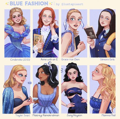 Luz Tapia Art, Disney Princess Art, Princess Art, Color Fashion, Cute Art Styles, Disney Princesses, Fashion Colours, Gilmore Girls, Pretty Art