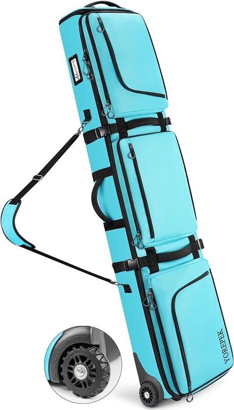 Amazon.com : YOREPEK Padded Snowboard Bag with Wheels, Extendable Ski Bags for Air Travel Length up to 175cm, Water Resistant Snowboard Backpack with 6 Pockets for Ski Boots(up to US Size 13), Helmet, Ski Gear : Sports & Outdoors Ski Pack, Ski Backpack, Ski Bag, Snowboarding Accessories, Snowboard Bag, Ski Gear, Ski Boots, Size 13, Air Travel