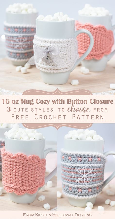 Free Crochet Mug Cozy, Cozy Cup Crochet Pattern, Crochet Gifts To Make, Crochet Cup Cozies Free Pattern, Christmas Crochet Crafts To Sell, Christmas Cup Cozy Crochet, Crochet Mug Cozy Pattern, Crochet Cup Sleeve Free Pattern, Mug Cosy Crochet Pattern