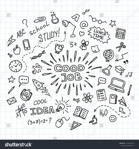 Hand drawn study doodles icons set. Vector illustration. School education concept. #Ad , #AD, #doodles#icons#study#Hand Motivation Doodle Art, English Doodles, Study Doodles, Motivational Paintings, Submarine Drawing, Embroidery Journal, Illustration School, School Doodles, Abc School