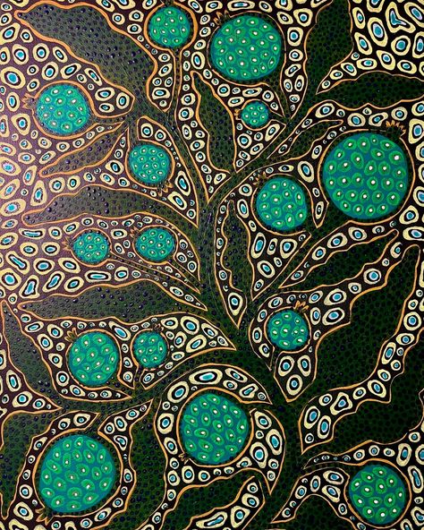 Green has always been my favorite color, so I wanted to try a design with almost all green. Love how this turned out! #art #artist #artistic #abstractart #abstract #abstractpainting #contemporaryart #contemporarypainting #contemporary #newartist #green #plants #plantart #plantpainting Green Love, Aboriginal Artists, Plant Painting, My Favorite Color, Plant Art, Aboriginal Art, Abstract Styles, New Artists, Green Plants