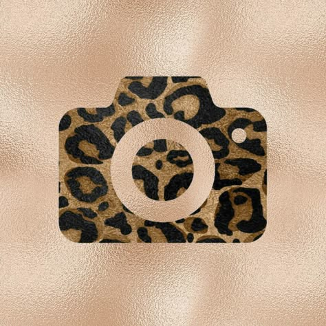 Leopard Print Icons, Camera Logo Aesthetic, Ios Photos Icon, Leopard Print App Icons, Cheetah Print App Icons, App Icons Camera, Camera App Icon, Leopard Logo, Samsung Phone Wallpaper