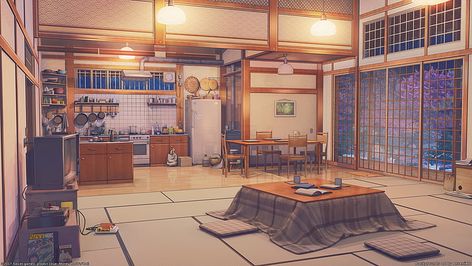 Anime Houses, Visual Novel Game, Beach Bedding Sets, Background Artist, Japanese Apartment, Novel Game, Anime House, Traditional Japanese House, Japanese Room