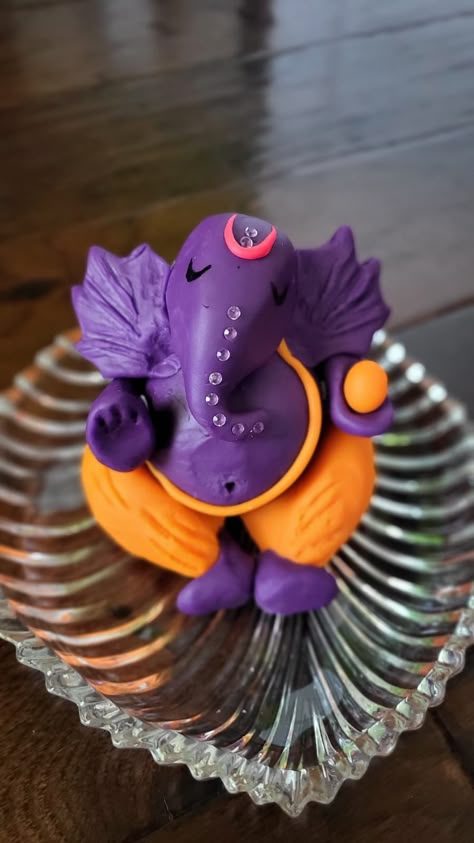 Diy Clay Ganesha, Ganesh Clay Art, Clay Art Ganesha, Ganesha Clay Art, Clay Ganpati, Ganesha From Clay, Ganesh From Clay, Clay Ganesha Handmade, How To Make Ganpati With Clay