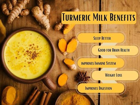 Turmeric milk benifits Benefits Of Turmeric Milk, Haldi Milk, Turmeric Milk Benefits, Haldi Doodh, Cooling Mattress, Milk Benefits, Benefits Of Turmeric, Improve Immune System, Sleep Guide