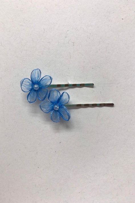 Blue Hair Flowers, Blue Hair Accessories For Summer Gift, Cute Blue Hair Accessories For Gifts, Bride Something Blue, Cute Blue Adjustable Hair Accessories, Decorative Hair Pins, Blue Hair Clip, Blue Hair Pins, Bride Hair Pins