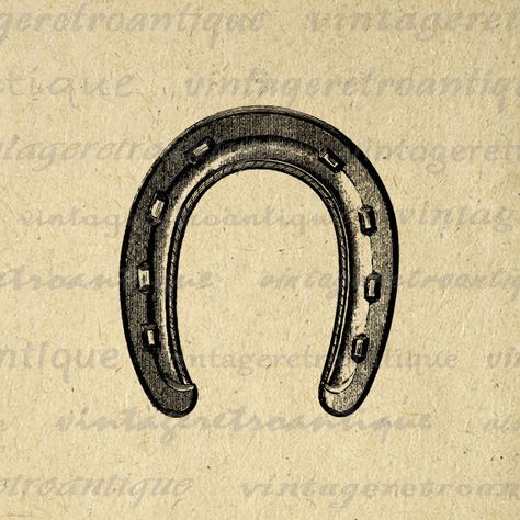 Printable Digital Antique Horseshoe Graphic Western Horse Shoe Download Image Vintage Clip Art for Transfers Printing etc HQ 300dpi No.4059 Animal Walks, Horseshoe Graphic, Horseshoe Tattoo, Horse Shoe Tattoo, Vintage Clip Art, Jockey Club, Image Vintage, Horse Artwork, Horseshoe Art