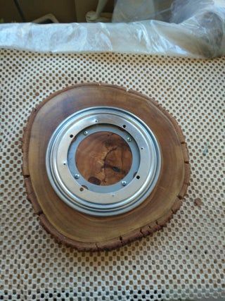 Wood Slice Centerpiece, Table Lazy Susan, Rustic Meets Modern, Log Projects, Electric Planer, Log Slice, Wood Putty, Log Slices, Barn Wood Projects