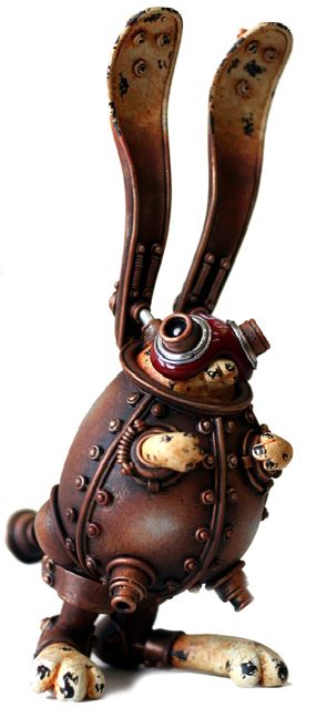 Steampunk Sculptures by Michihiro ---- I LOVE IT!! Steampunk Bunny Rabbit - the perfect pet! Steampunk Rabbit, Steampunk Animals, Diesel Punk, Style Steampunk, Steampunk Cosplay, Punk Art, 다크 판타지, Sculpture Metal, Steampunk Design