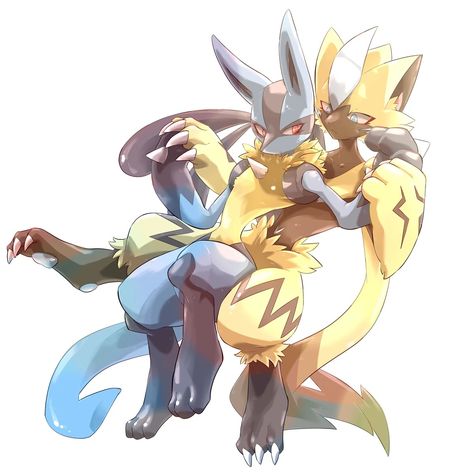 Zeraora x Lucario Lucario X Zeraora, Zeraora Art, Art Pokemon, Pokémon Art, Pokemon Stuff, Gay Love, Pokemon Art, Naruto Shippuden, Pikachu