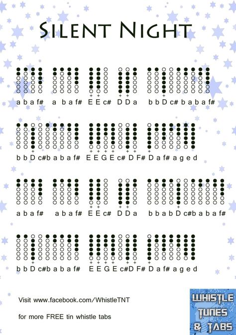 Silent Night Flute Chords, Flute Fingering Chart, Saxophone Fingering Chart, Recorder Fingering Chart, Silent Night Sheet Music, Recorder Notes, Penny Whistle, Native American Flute Music, Irish Flute