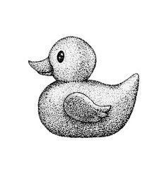 Duck Vector, Stippling Drawing, Duck Tattoos, Dotted Drawings, Stippling Art, Tattoo Hand, Pen Art Drawings, Drawing Examples, Dot Work Tattoo