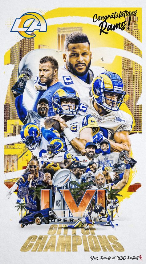 La Rams Football, Nfl Rams, Ram Wallpaper, Usc Football, Nfl Football Art, Divider Curtain, Rams Football, Room Divider Curtain, Sport Poster Design