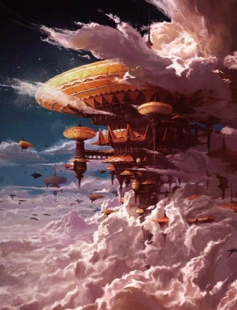 Planet Concept Art, Venus Planet, Sci Fi Landscape, Cloud City, Scifi Fantasy Art, Tokyo Night, Fantasy Setting, Science Fiction Art, Retro Futurism