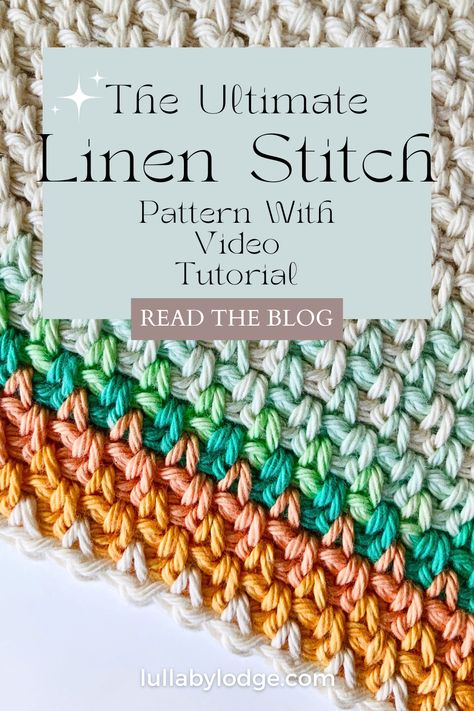 Linen Stitch Tutorial Crochet Linen Stitch, Linen Stitch Crochet, Crochet Scrubbies, Linen Stitch, Crochet Dishcloth, Dishcloth Pattern, Stitch Tutorial, Crochet Stitches Video, Crochet Dishcloths